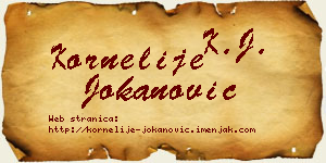 Kornelije Jokanović vizit kartica